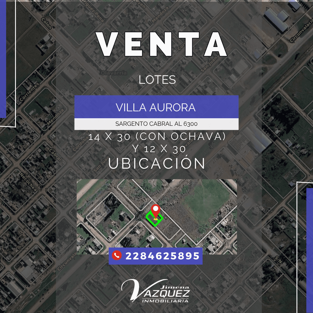 🌿 VENTA | Lotes en Villa Aurora 📍Sargento Cabral al 6300